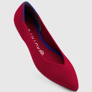 Red Pointed Toe Rothy's Flats